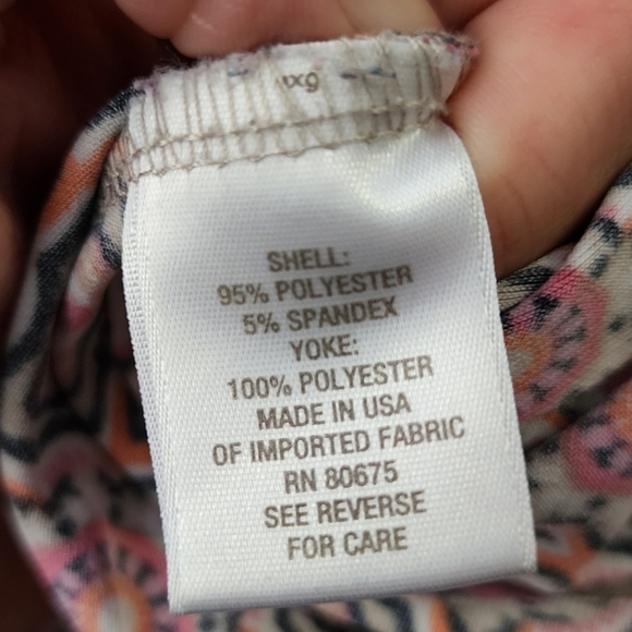 Roz & Ali Pink Pattern Print Sleeveless Tunic Tank Top Women's Large Petite LP - Picture 7 of 8